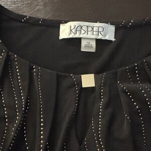 Kasper Black Top with gold Studded Accents